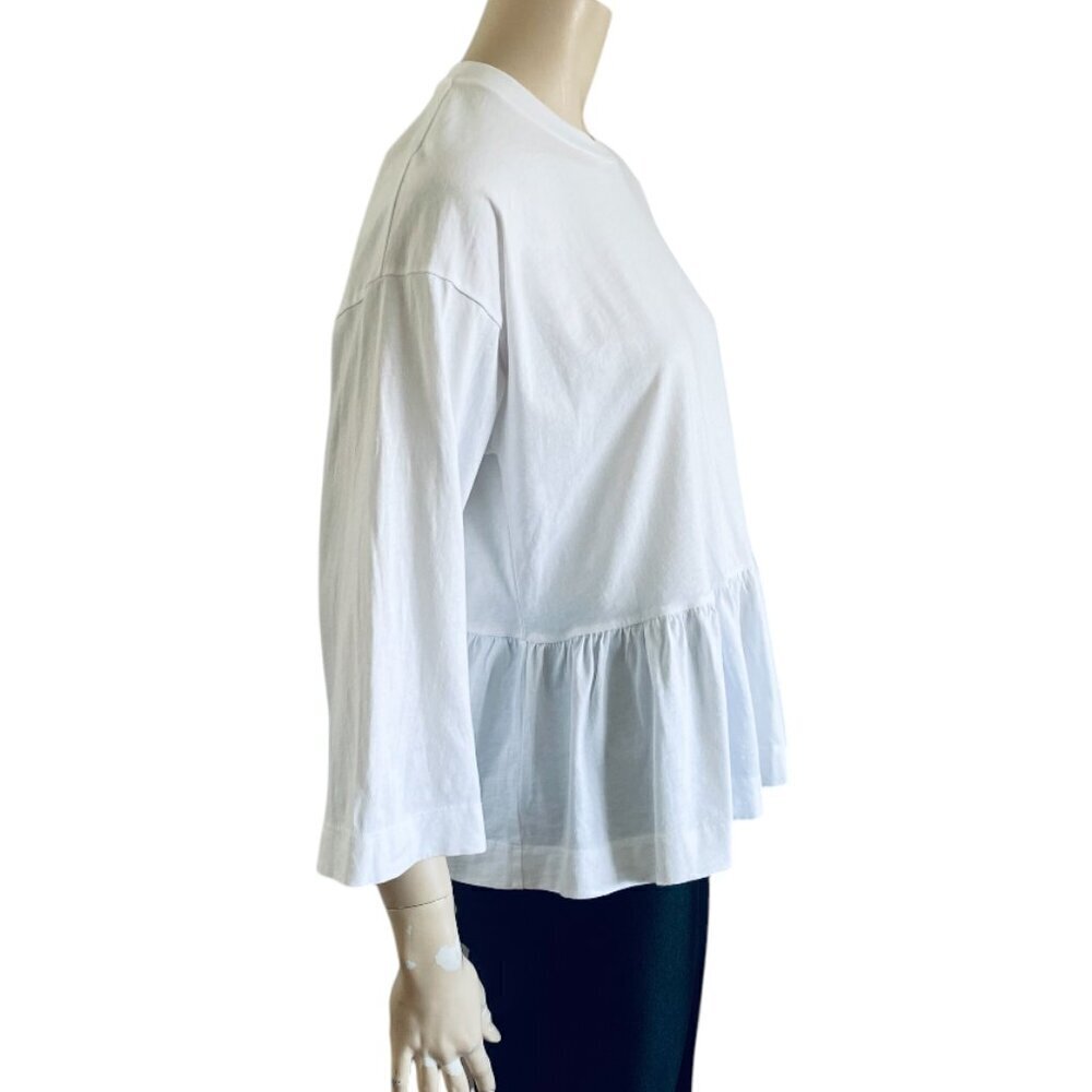 Wilfred Aritzia Abrielle Peplum White Loose Fit Top M​​​​​​​ - Picture 4 of 10